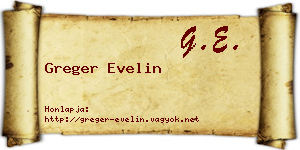 Greger Evelin névjegykártya